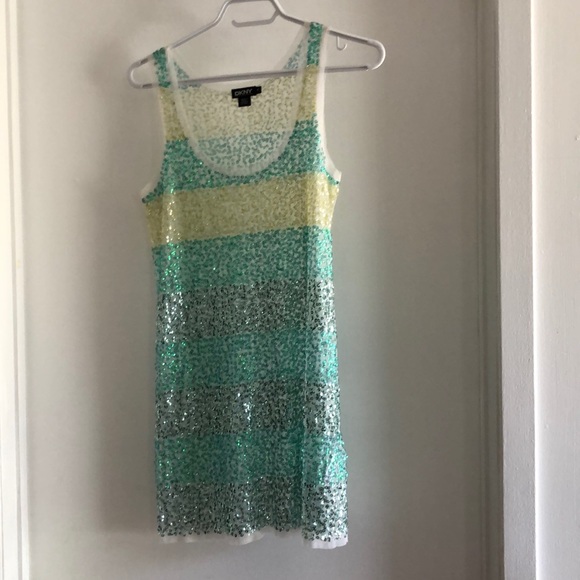 DKNY sheer sequin mini dress - Picture 1 of 3